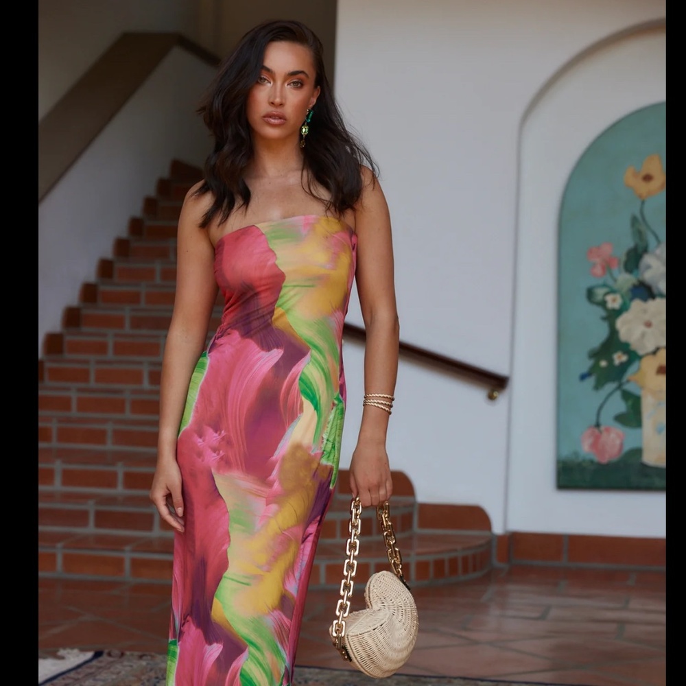 12th Tribe | Avani Multi Strapless Maxi Dress